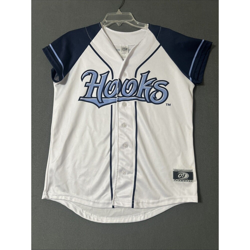 OT Sports Corpus Christi Hooks MiLB Baseball Jersey Ladies Size Large White/Navy